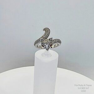 Handmade Jewelry Fox Ruby Topaz Ring 925 Silver Size 7 Resizable Jewelry Making
